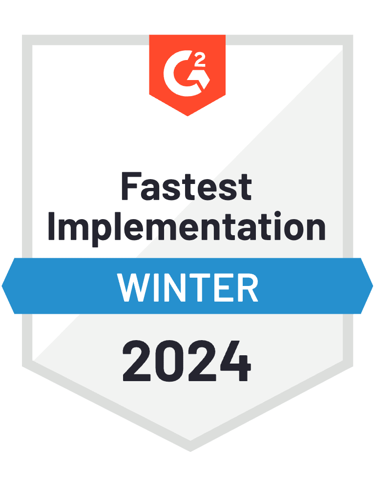 g2 badge 2024 fastest implementation