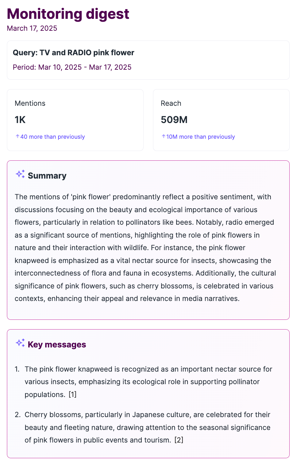 ai summary for TV and radio